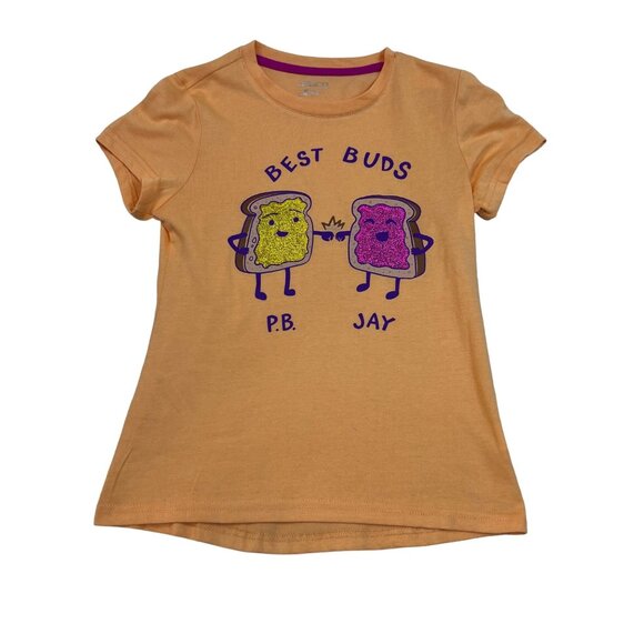 Girls BCG Peanut Butter & Jelly PB&J Top Girls Size Med Orange Short Sleeve - Picture 1 of 6